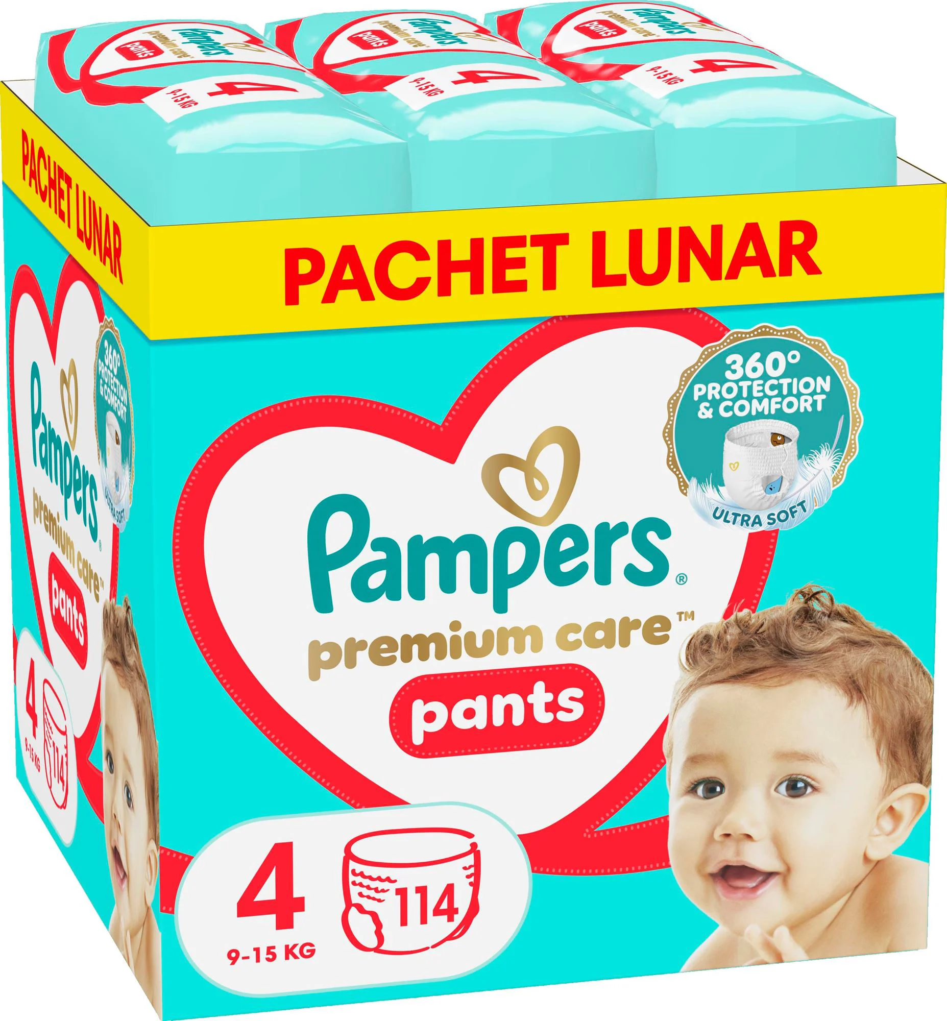 Chilotei Pampers Premium Care Pants 4 XXL (9-15 kg), 114 buc. foto