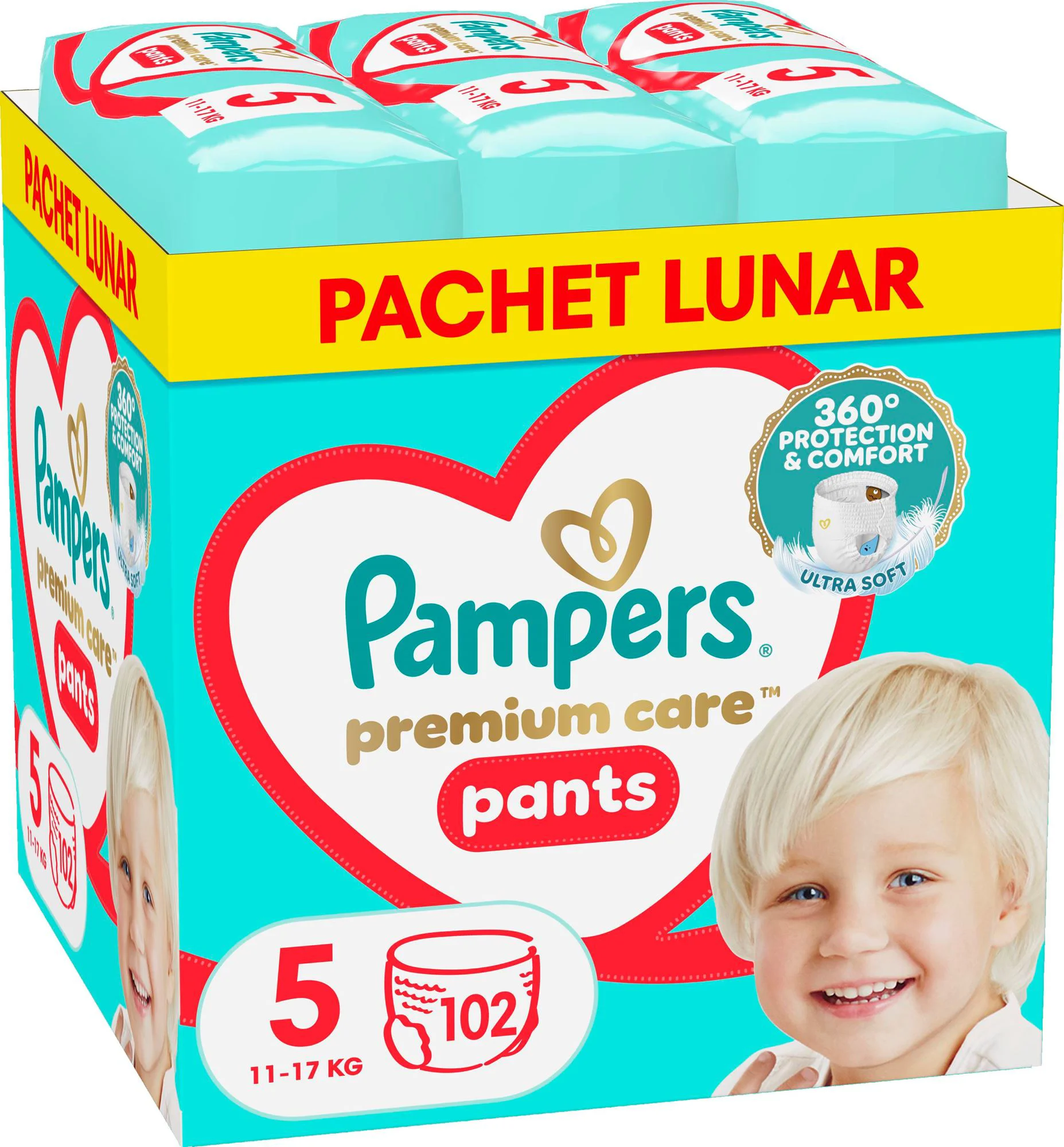 Chilotei Pampers Premium Care Pants 5 XXL (12-17 kg), 102 buc. foto