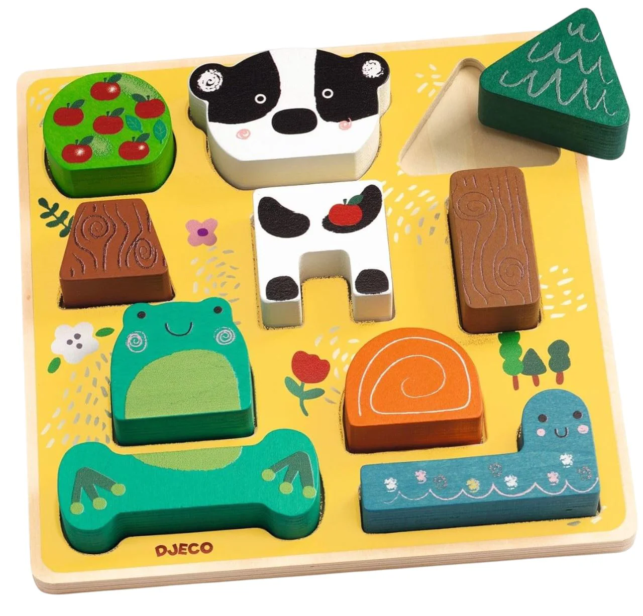 image for Puzzle din lemn Djeco Puzz & Match Happy foto
