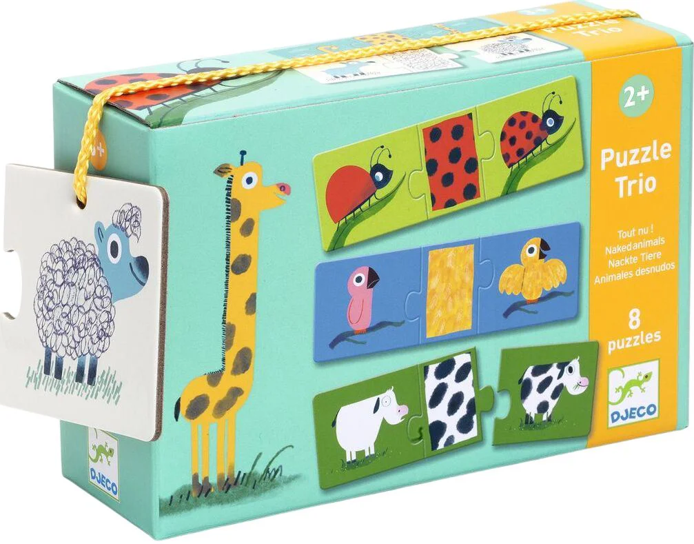 Puzzle educativ Djeco Trio Animale Dezbracate