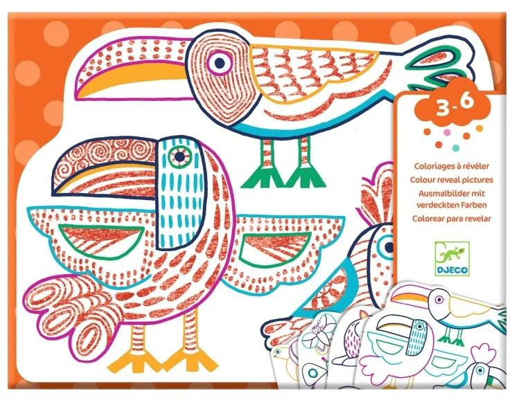 Set de colorat Djeco Colour Reveal Wild Families foto