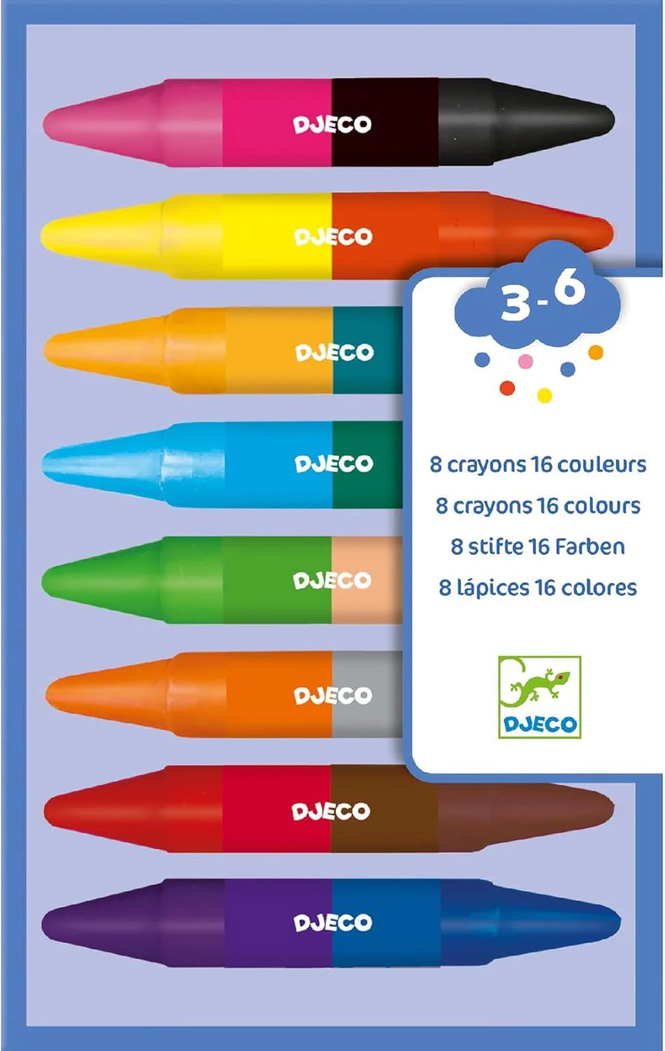 Set creioane cerate cu varfuri duble Djeco, 8 buc. foto