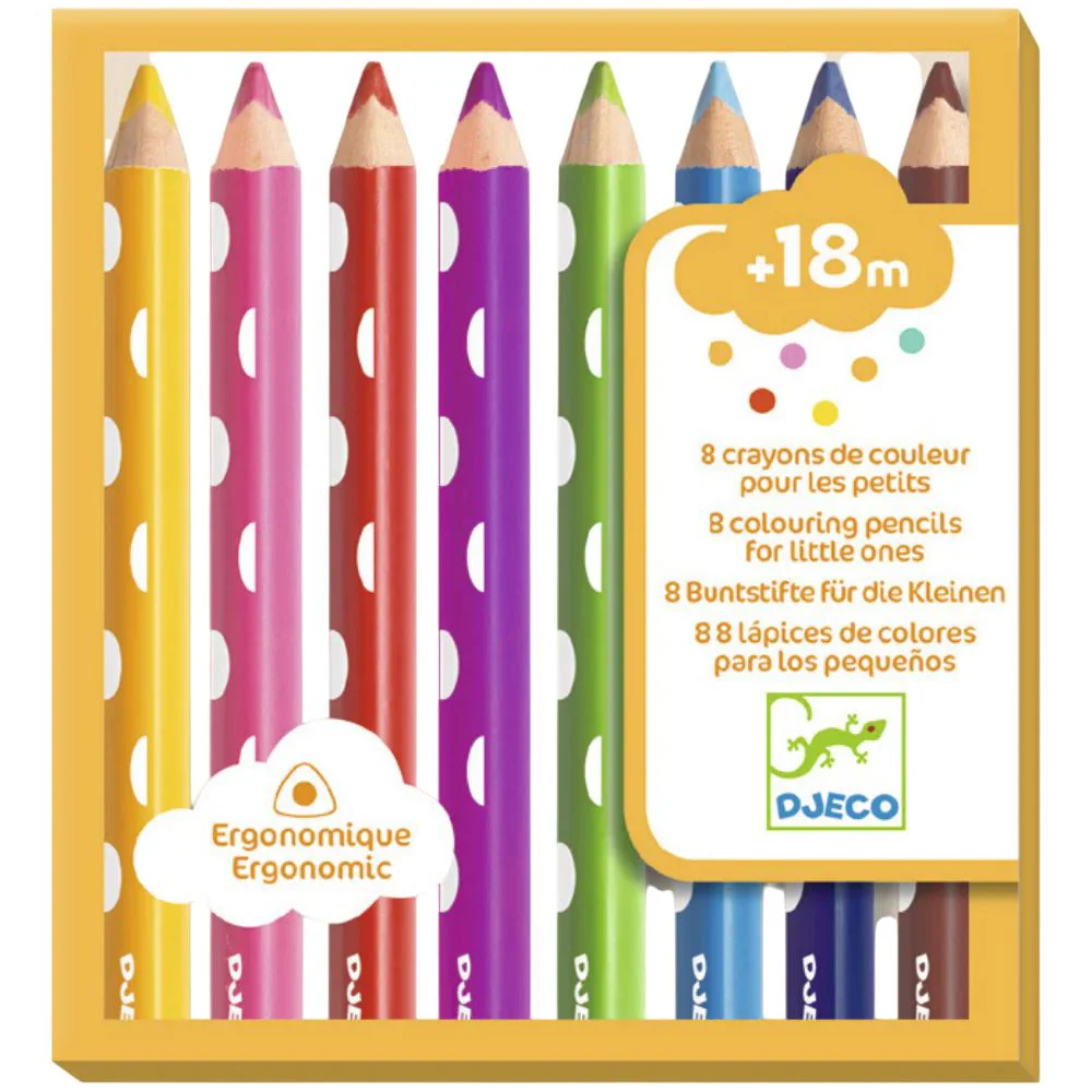 image for Set creioane colorate Djeco For Little Ones, 8 culori foto