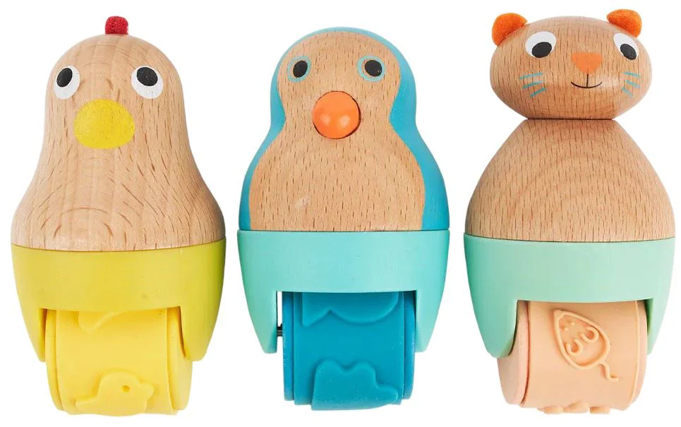 Set de role din lemn pentru plastilina Djeco Myplastirollers foto