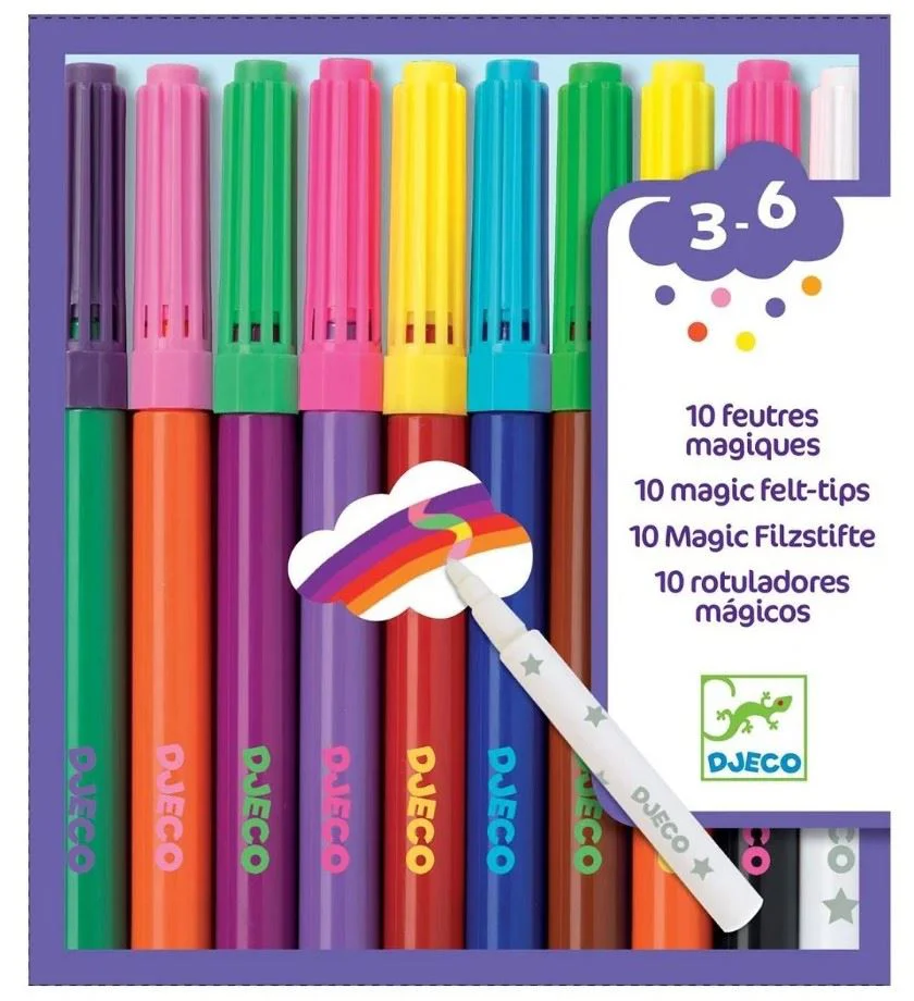 image for Set carioci Djeco Magic Felt Tips, 10 culori foto