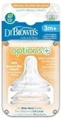 Tetine din silicon cu gat larg Dr. Brown's Options+ (3+ luni), 2 buc.