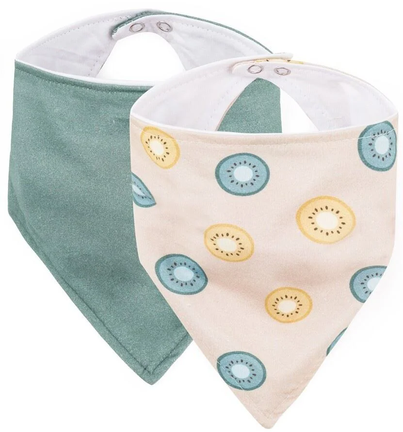 image for Set bandane bavetica Petite&Mars Luke Beige Kiwis/Misty Green, 2 buc. foto