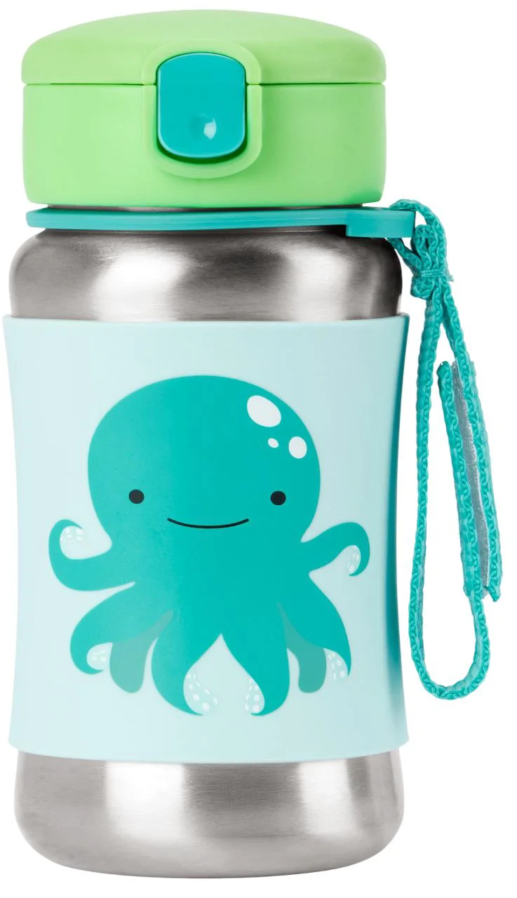 Sticluta cu pai din otel inoxidabil Skip Hop Spark Octopus foto