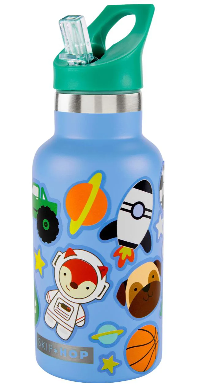image for Бутылка из нержавеющей стали Skip Hop с наклейками G Синяя foto