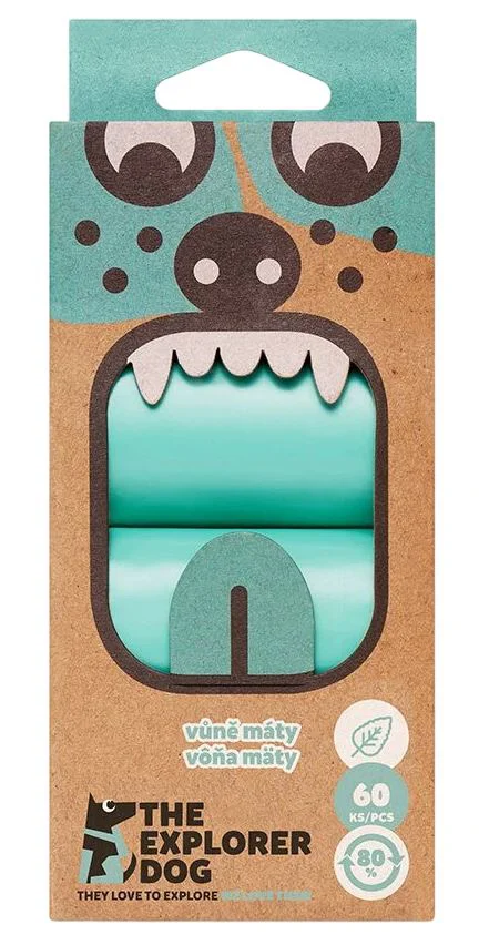 image for Pungi igienice pentru caini Explorer Dog cu aroma de menta, 60 buc. foto