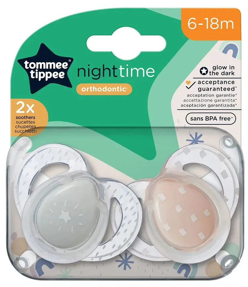 Suzete ortodontice din silicon Tommee Tippee Steluta (6-18 luni), 2 buc. foto