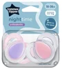 Suzete ortodontice din silicon Tommee Tippee Night Time Roz (18-36 luni), 2 buc. foto