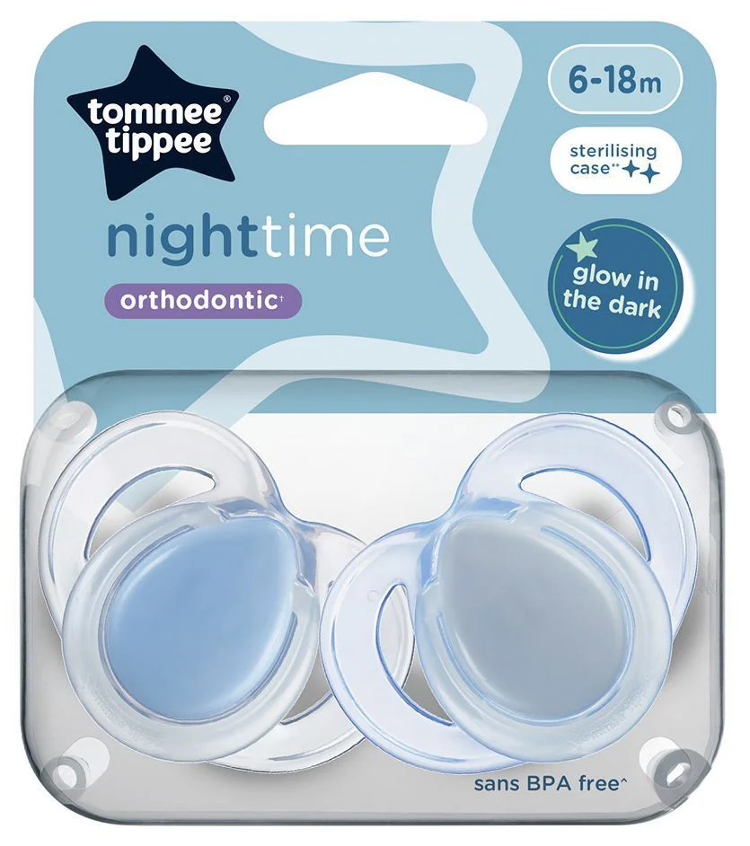image for Suzete ortodontice din silicon Tommee Tippee Albastre (6-18 luni), 2 buc. foto