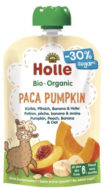 image for Пюре Holle Paca Pumpkin из тыквы, персика, банана и овса (6+ мес.), 100 г foto