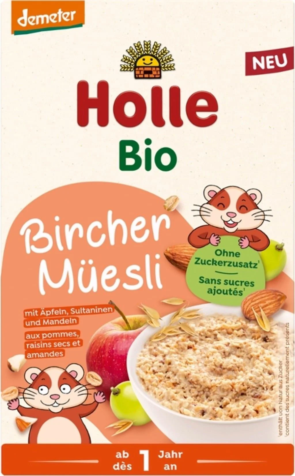 image for Органическая каша Holle Muesli Bircher с фруктами и миндалём (12+ мес.), 200 г. foto