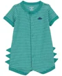 Carter's Комбинезон летний Green Stripe Dino Spikes foto