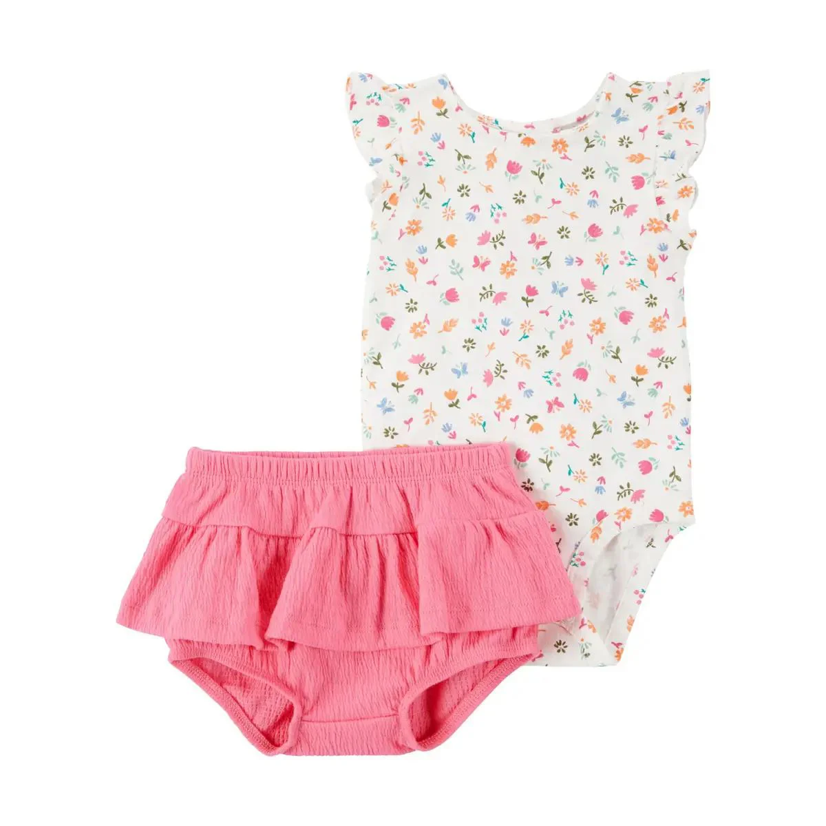 Carter's Set 2 piese Pink Ditsy Floral - body si chilotel foto
