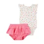 Carter's Set 2 piese Pink Ditsy Floral - body si chilotel foto
