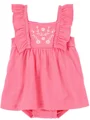 Carter's Salopeta pentru fetite brodata Pink White foto