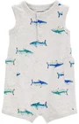 Carter's Salopeta de vara Ivory Gray Blue Fish foto