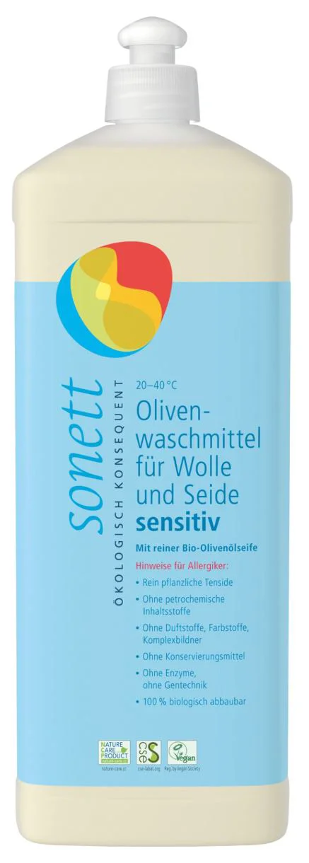 image for Detergent lichid pentru rufe Sonett Wool + Silk Olive Sensitive, 1000 ml foto