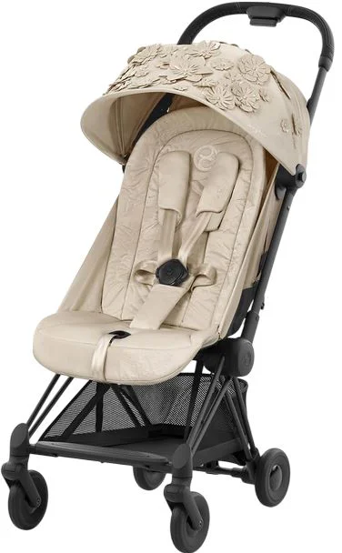 image for Carucior de plimbare Cybex Coya Matt Black Simply Flowers Beige foto