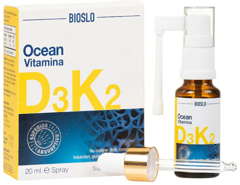 image for Supliment alimentar Bioslo Ocean Vitamina D3K2 400 UI cu pipeta, 20 ml foto