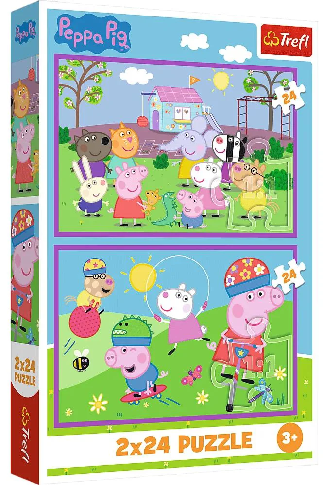 image for Puzzle Trefl Peppa pe terenul de joaca, 2x24 el. foto