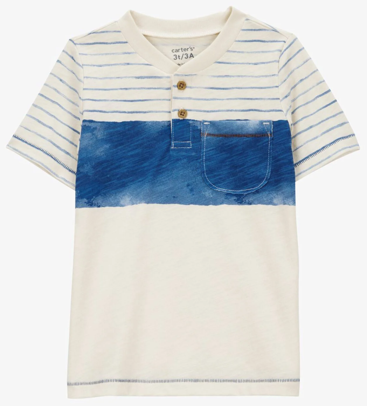 Carter's Tricou Ivory Blue Colorblock foto