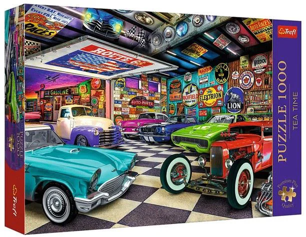 Puzzle Trefl Premium Plus Tea Time: Car Collectors Garage, 1000 el. foto