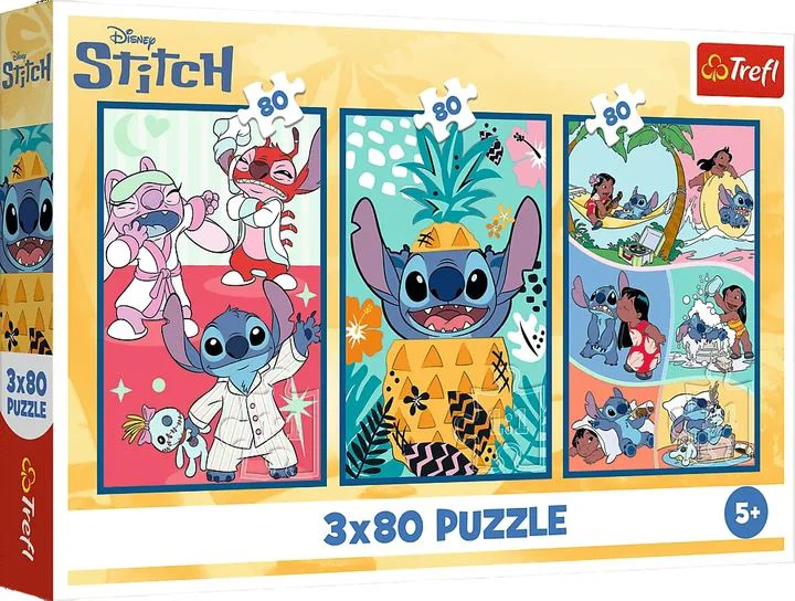 Puzzle Trefl Stitch's World, 3x80 el. foto
