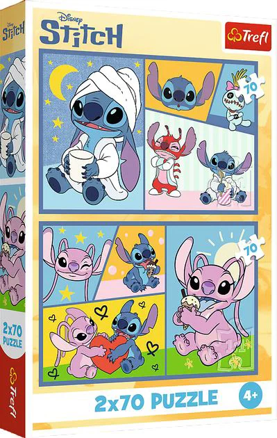 image for Puzzle Trefl There's no boredom with Stitch, 2x70 el. foto