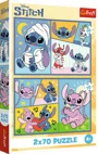 Puzzle Trefl There's no boredom with Stitch, 2x70 el. foto