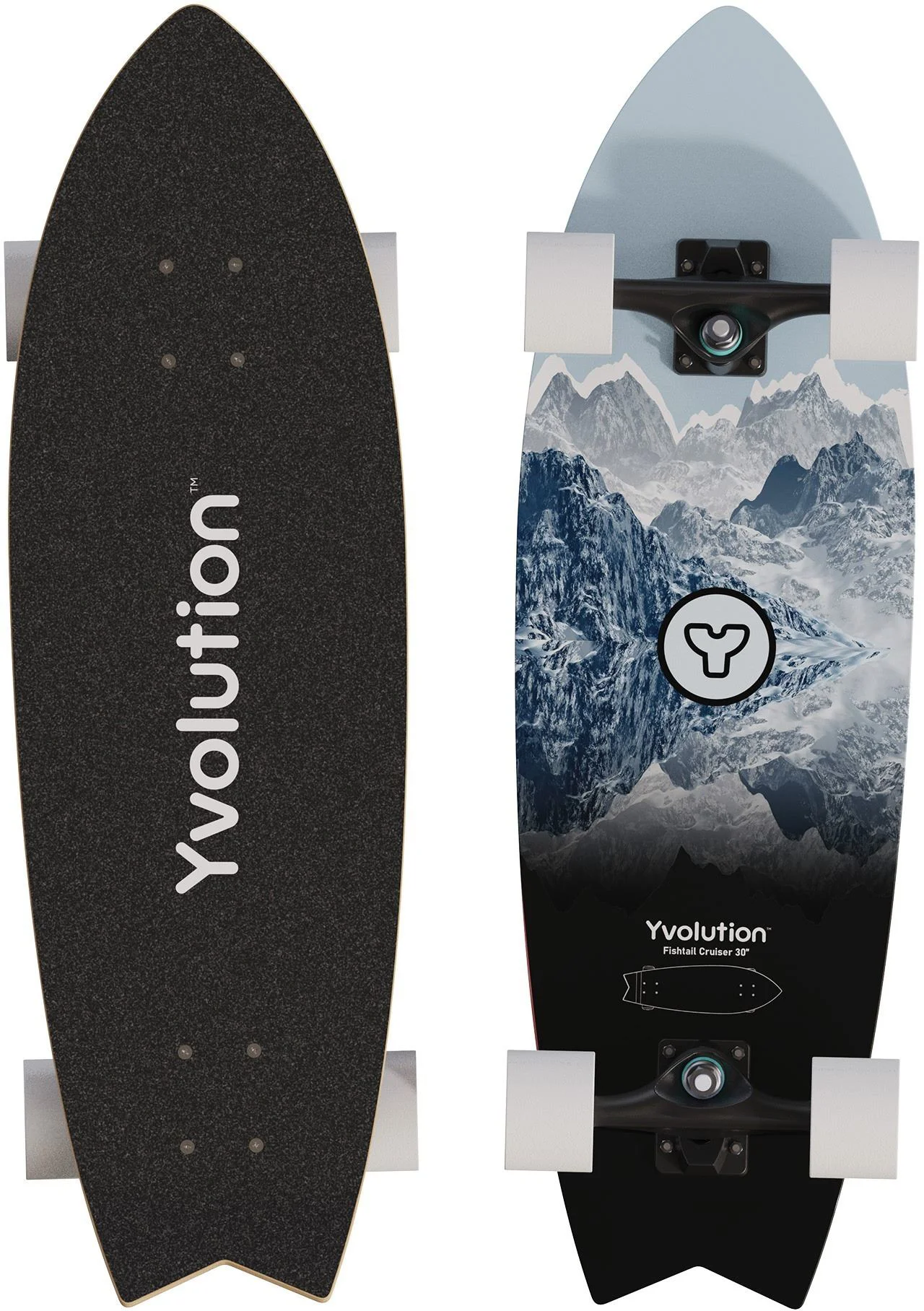 Skateboard Yvolution Dynamo Cruiser LED, 76 cm, Albastru foto