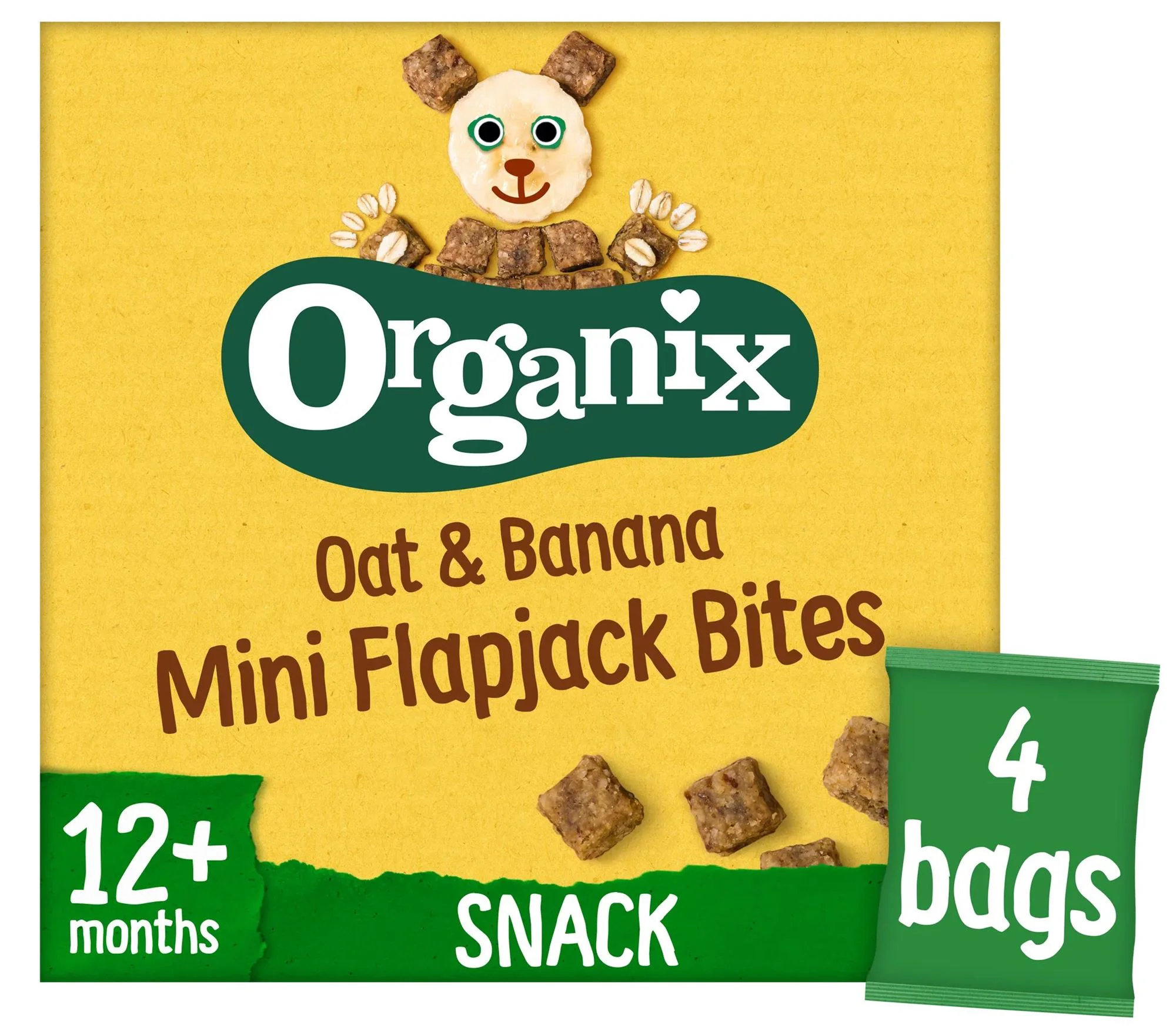 image for Кубики Bio Organix из цельнозернового овса и банана Flapjack (12+ мес.), 80 г foto
