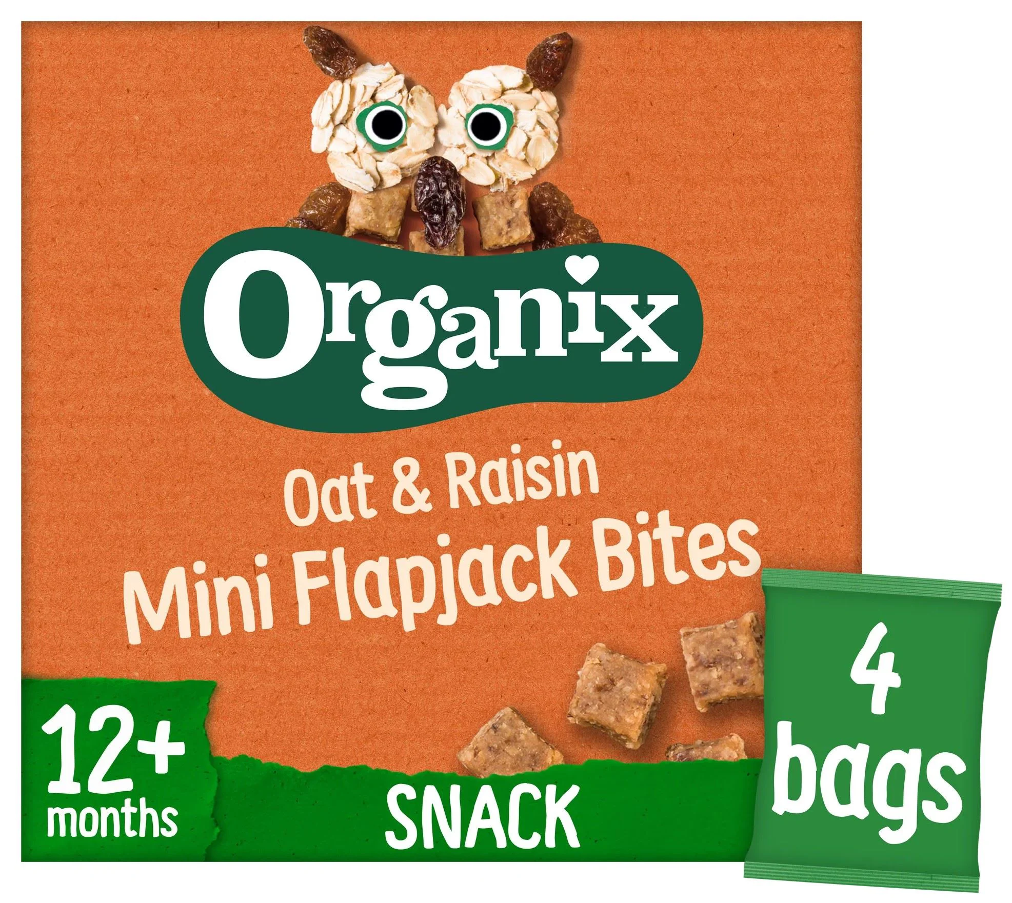 image for Кубики Bio Organix из цельнозернового овса и изюма Flapjack (12+ мес.), 80 г foto