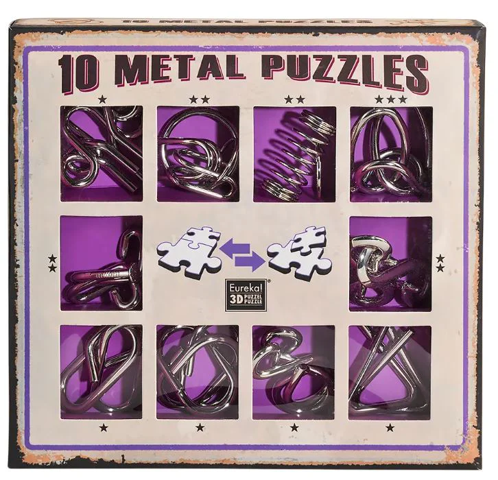 image for Набор из 10 металлических пазлов Eureka Purple foto