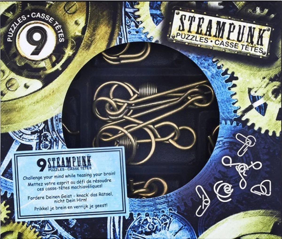 Set 9 puzzle-uri metalice Eureka Steampunk Blue foto