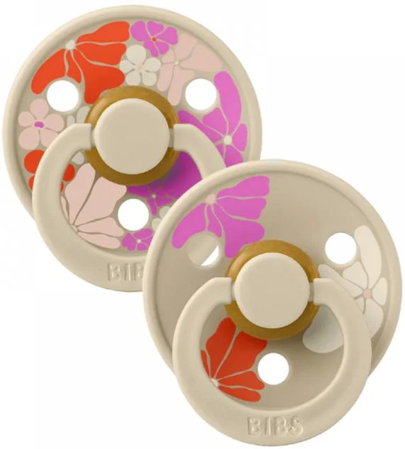 Set 2 suzete rotunde din latex BIBS Studio Colour Morning Bloom - Vanilla Mix (0-6 luni) foto