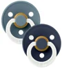 Set 2 suzete rotunde din latex fosforescente BIBS Colour Glow Petrol/Deep Space (0-6 luni) foto