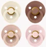 Set 4 suzete rotunde din latex BIBS Ivory/Blush/Woodchuck/Blossom (0-6 luni) foto