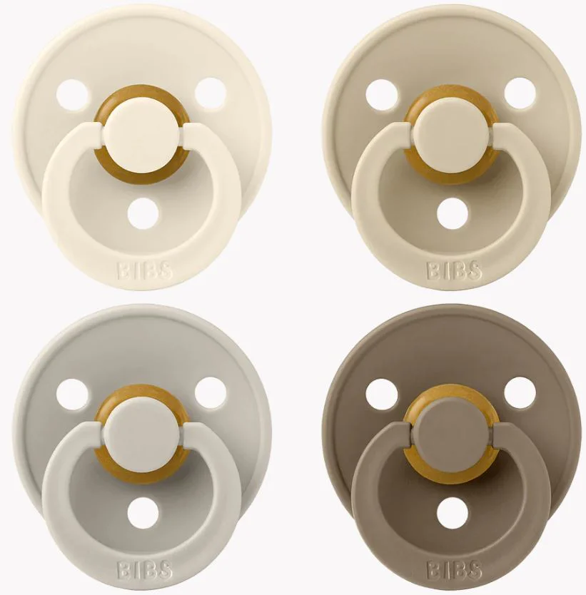 image for Набор из 2 круглых пустышек BIBS Colour Ivory/Sand/Vanilla/Dark Oak (0-6 мес.) foto