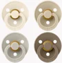 Set 4 suzete rotunde din latex BIBS Colour Ivory/Sand/Vanilla/Dark Oak (0-6 luni) foto