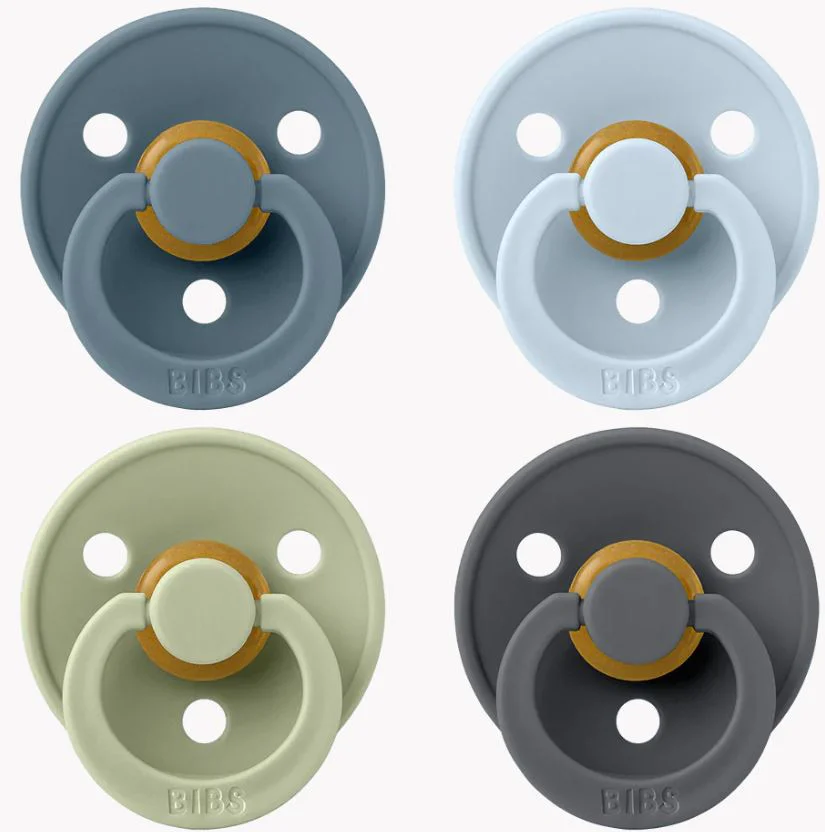 image for Set 4 suzete rotunde din latex BIBS Colour Petrol/Sage/Baby Blue/Iron (0-6 luni) foto