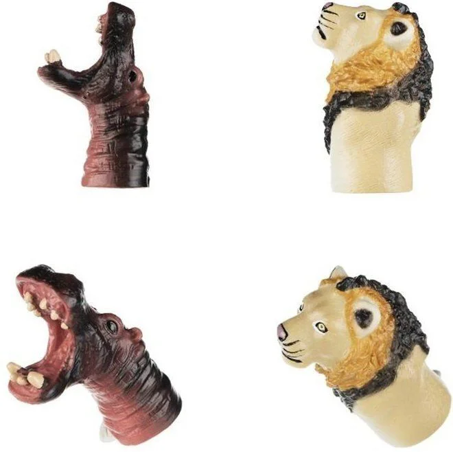 image for Игровой набор Same Toy Пальчиковый театр Бегемот и Лев, 2 шт. foto