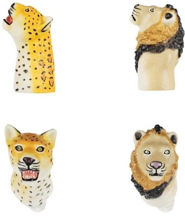 image for Игровой набор Same Toy Пальчиковый театр Леопард и Лев, 2 шт. foto