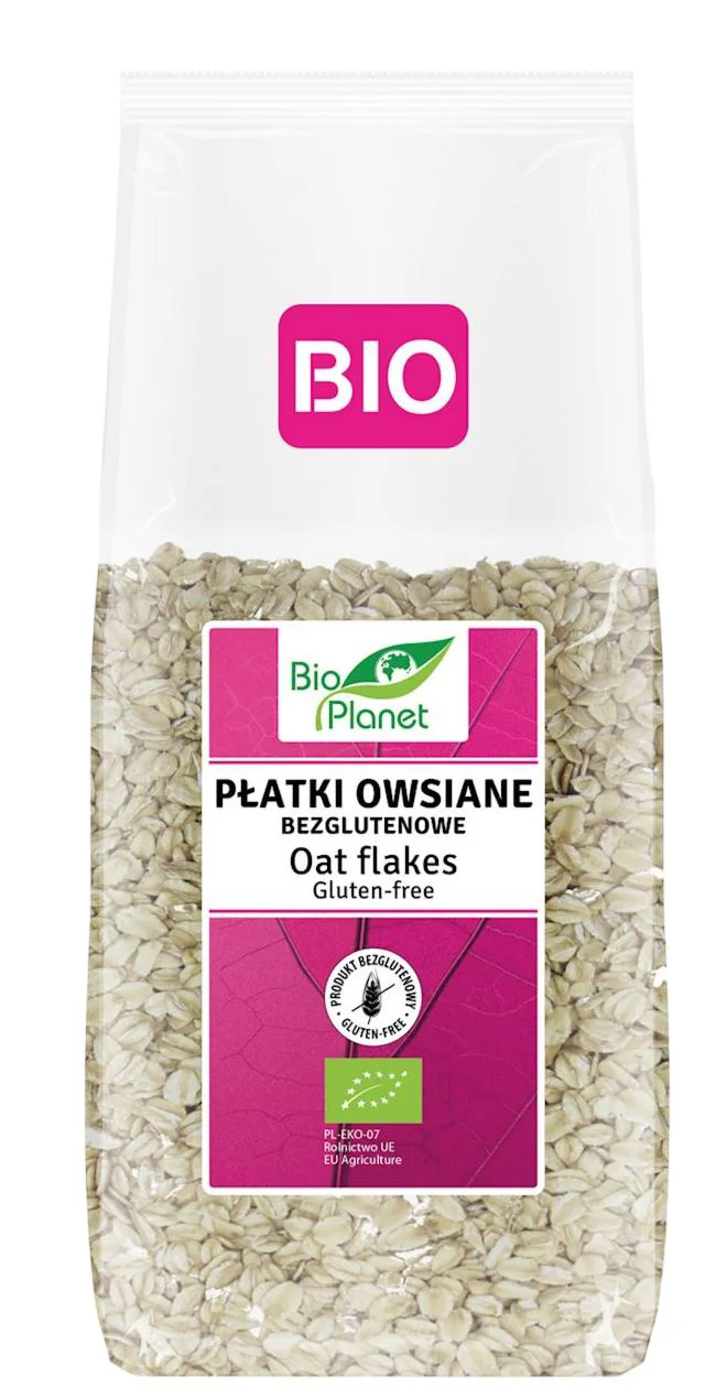 image for Fulgi bio de ovaz integral BioPlanet fara gluten, 600 g foto