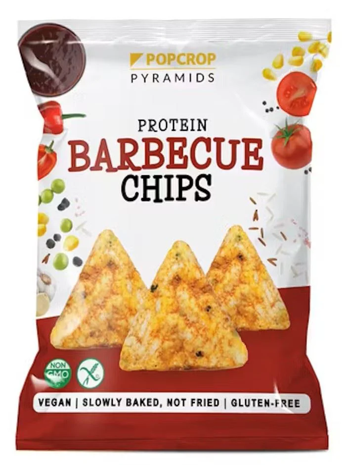 image for Chipsuri cu proteina de mazare Popcrop cu aroma de barbecue, 60 g foto