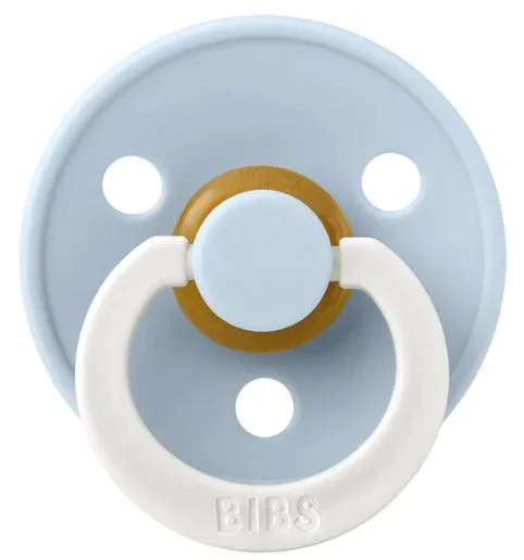 Suzeta rotunda din latex BIBS Baby Blue Glow (18-36 luni) foto