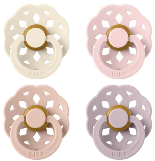 Set 4 suzete rotunde din latex BIBS Boheme Ivory/Blush/Blossom/Dusky Lilac (0-6 luni) foto